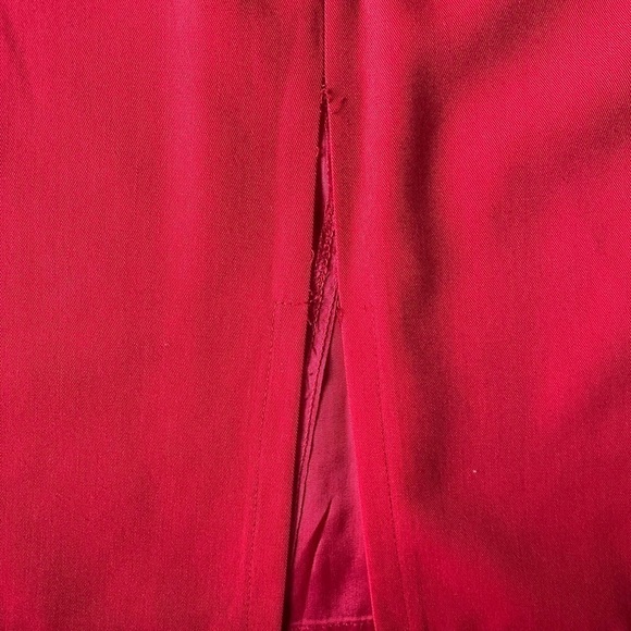 VINTAGE Michelle Stuart Red High-Waisted Wool Blend Pencil Skirt | Size 8 - Picture 4 of 9